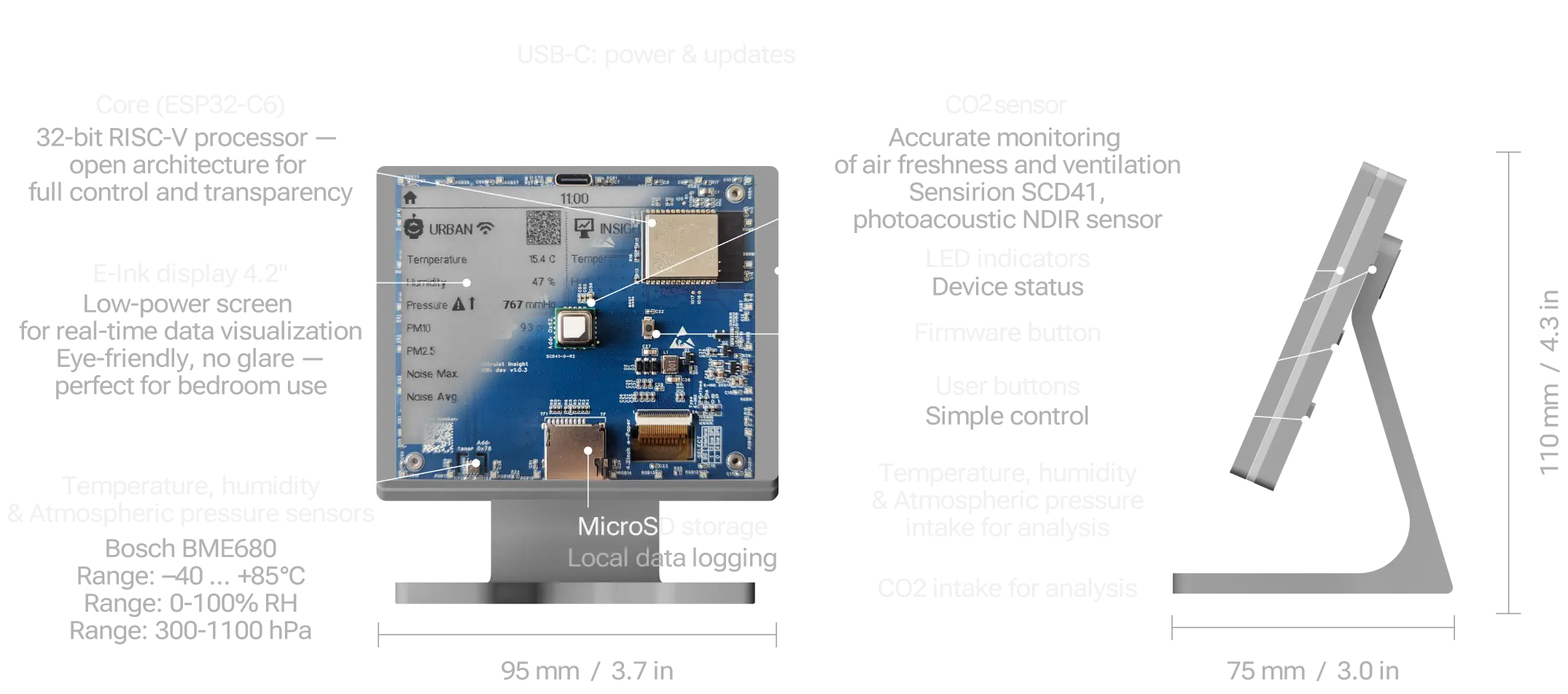 Altruist Insight fresh air sensor's details